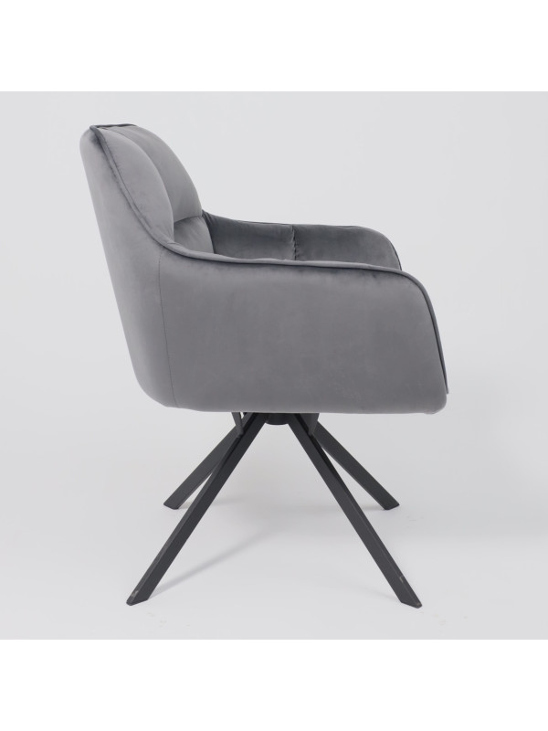 Кресло AksHome Virginia серый/черный сбоку