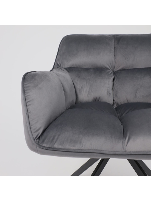 Кресло AksHome Virginia серый/черный вблизи