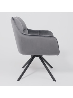 Кресло AksHome Virginia серый/черный сбоку