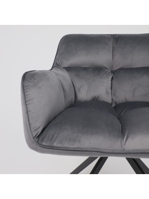 Кресло AksHome Virginia серый/черный вблизи