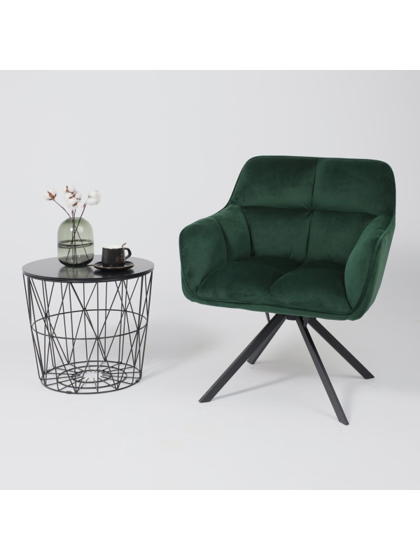 Кресло AksHome Virginia зеленый/черный в интерьере