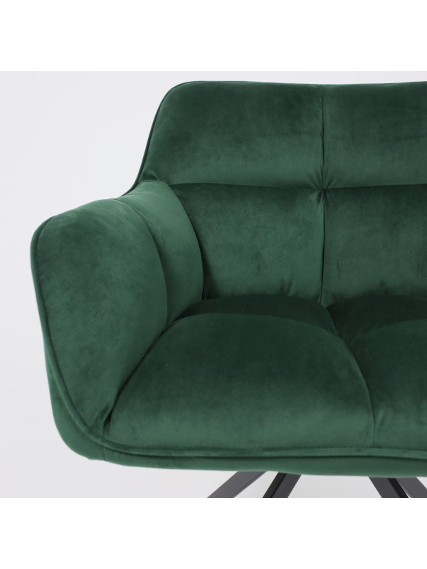 Кресло AksHome Virginia зеленый/черный вблизи