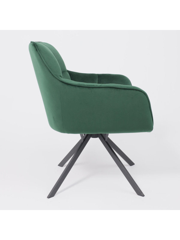 Кресло AksHome Virginia зеленый/черный сбоку