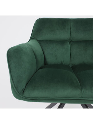 Кресло AksHome Virginia зеленый/черный вблизи