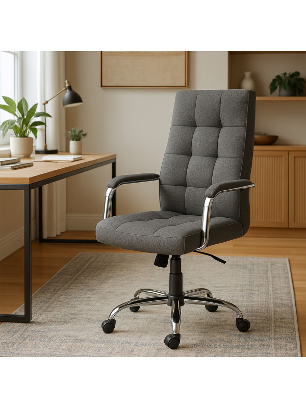 Кресло компьютерное AksHome Брест-1 серый в интерьере