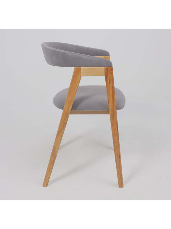 Стул ОРИМЭКС Лондон серый/светлый бук сбоку