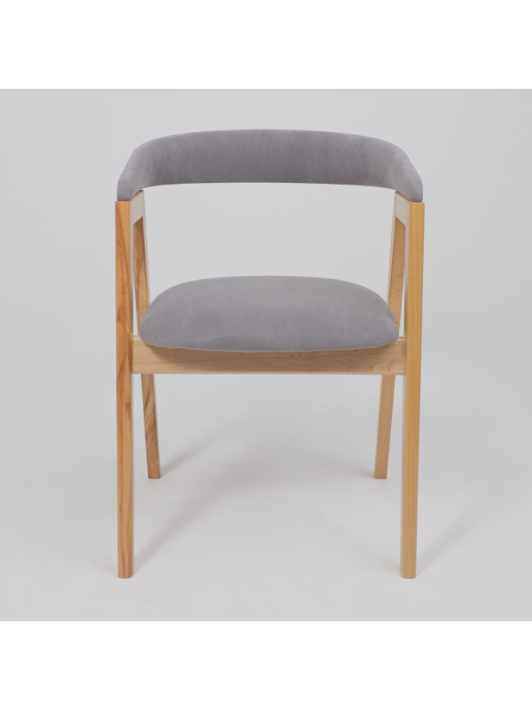 Стул ОРИМЭКС Лондон серый/светлый бук спереди