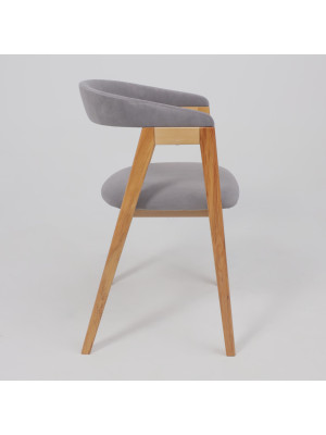 Стул ОРИМЭКС Лондон серый/светлый бук сбоку