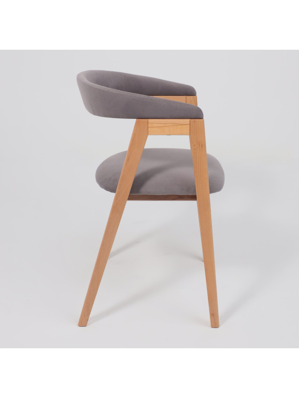 Стул ОРИМЭКС Лондон шоколадный велюр/светлый бук сбоку