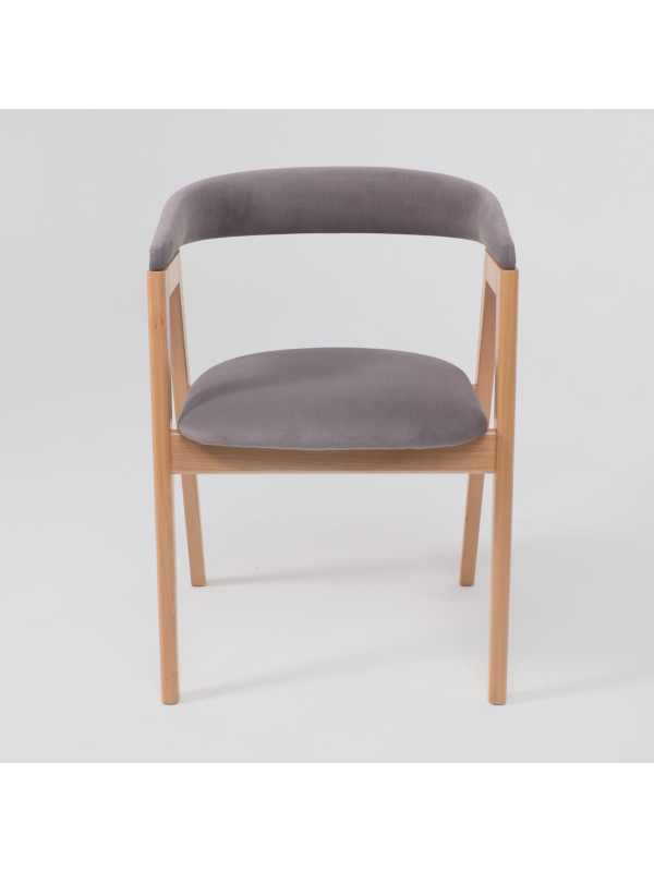 Стул ОРИМЭКС Лондон шоколадный велюр/светлый бук спереди