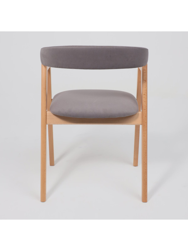 Стул ОРИМЭКС Лондон шоколадный велюр/светлый бук сзади