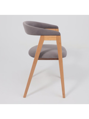 Стул ОРИМЭКС Лондон шоколадный велюр/светлый бук сбоку