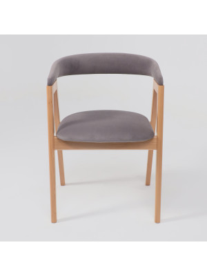 Стул ОРИМЭКС Лондон шоколадный велюр/светлый бук спереди