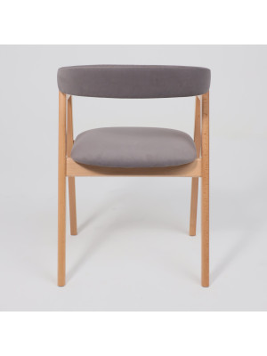 Стул ОРИМЭКС Лондон шоколадный велюр/светлый бук сзади