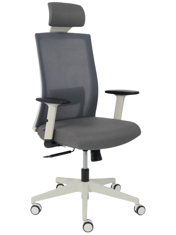 Кресло компьютерное AksHome Arcus серый/белый