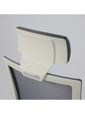 Кресло компьютерное AksHome Arcus серый/белый подголовник