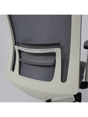 Кресло компьютерное AksHome Arcus серый/белый регулировка спинки