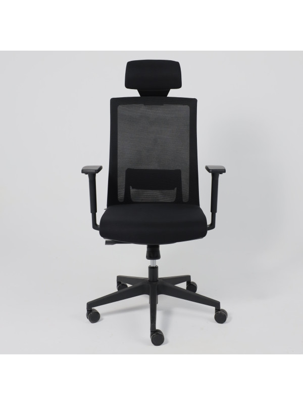 Кресло компьютерное AksHome Arcus черный спереди