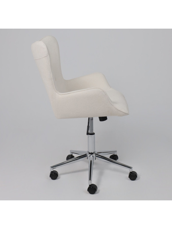 Кресло компьютерное AksHome Bella chrome белый сбоку