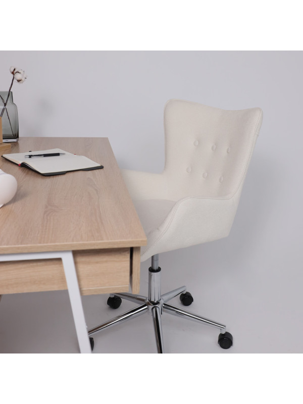 Кресло компьютерное AksHome Bella chrome белый в интерьере