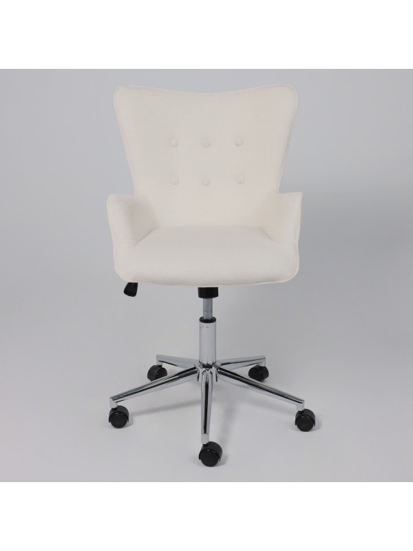 Кресло компьютерное AksHome Bella chrome белый спереди