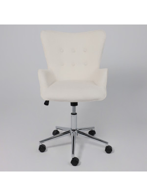 Кресло компьютерное AksHome Bella chrome белый спереди