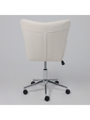 Кресло компьютерное AksHome Bella chrome белый сзади