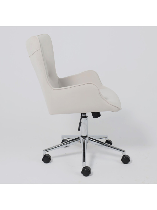 Кресло компьютерное AksHome Bella chrome белый антарктида сбоку