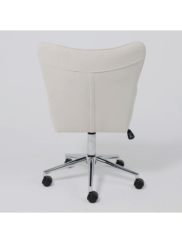 Кресло компьютерное AksHome Bella chrome белый антарктида сзади