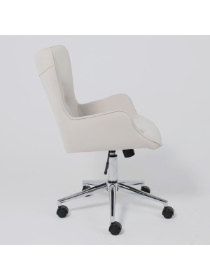 Кресло компьютерное AksHome Bella chrome белый антарктида сбоку