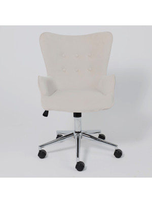 Кресло компьютерное AksHome Bella chrome белый антарктида спереди