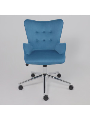 Кресло компьютерное AksHome Bella chrome голубой спереди