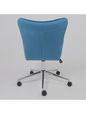Кресло компьютерное AksHome Bella chrome голубой сзади