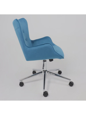 Кресло компьютерное AksHome Bella chrome голубой сбоку