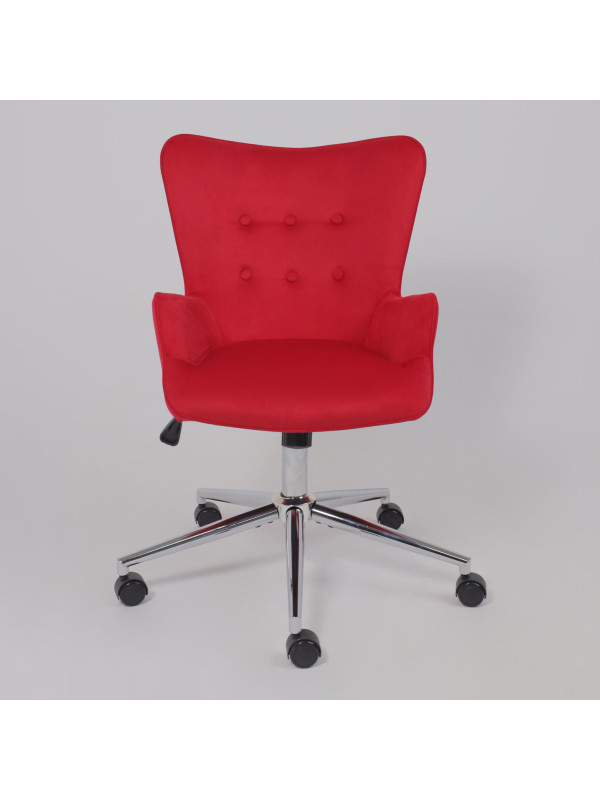 Кресло компьютерное AksHome Bella chrome фуксия спереди