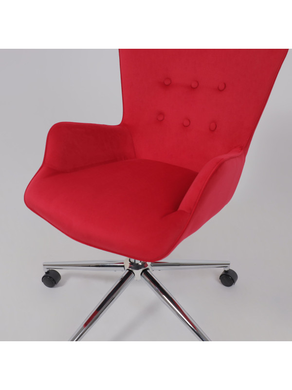 Кресло компьютерное AksHome Bella chrome фуксия сверху