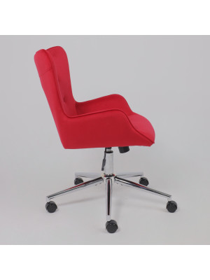 Кресло компьютерное AksHome Bella chrome фуксия сбоку