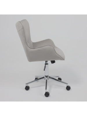 Кресло компьютерное AksHome Bella chrome серый сбоку