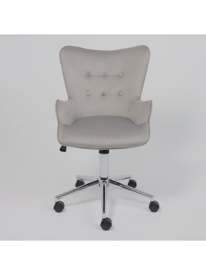 Кресло компьютерное AksHome Bella chrome серый спереди