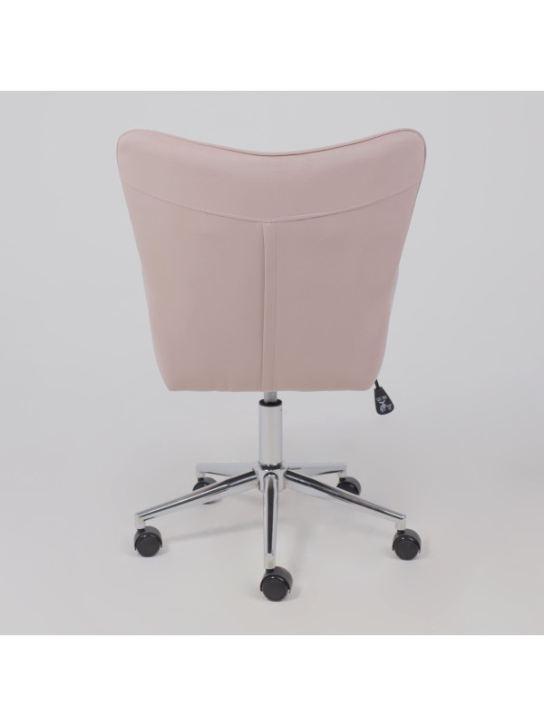 Кресло компьютерное AksHome Bella chrome пыльная роза сзади