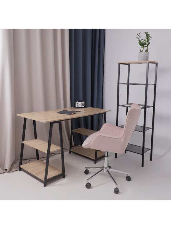 Кресло компьютерное AksHome Bella chrome пыльная роза в интерьере