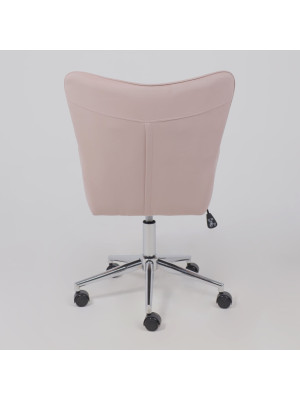 Кресло компьютерное AksHome Bella chrome пыльная роза сзади