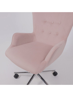 Кресло компьютерное AksHome Bella chrome пыльная роза сверху