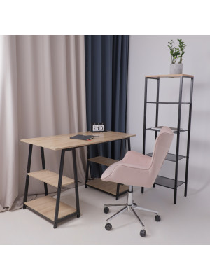 Кресло компьютерное AksHome Bella chrome пыльная роза в интерьере