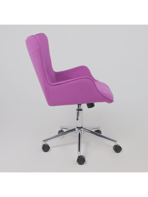 Кресло компьютерное AksHome Bella chrome фиолетовый сбоку