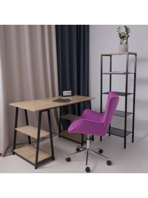 Кресло компьютерное AksHome Bella chrome фиолетовый в интерьере