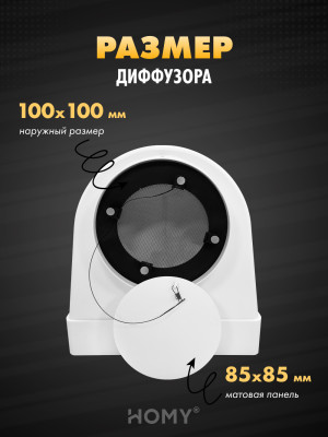 Вентиляционная решетка теневая HOMY AIR OPTIMA Круглый AO100W белая размер