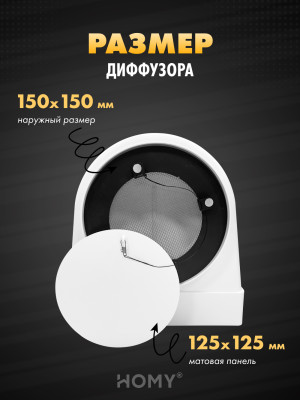 Вентиляционная решетка теневая HOMY AIR OPTIMA Круглый AO150W белая размер