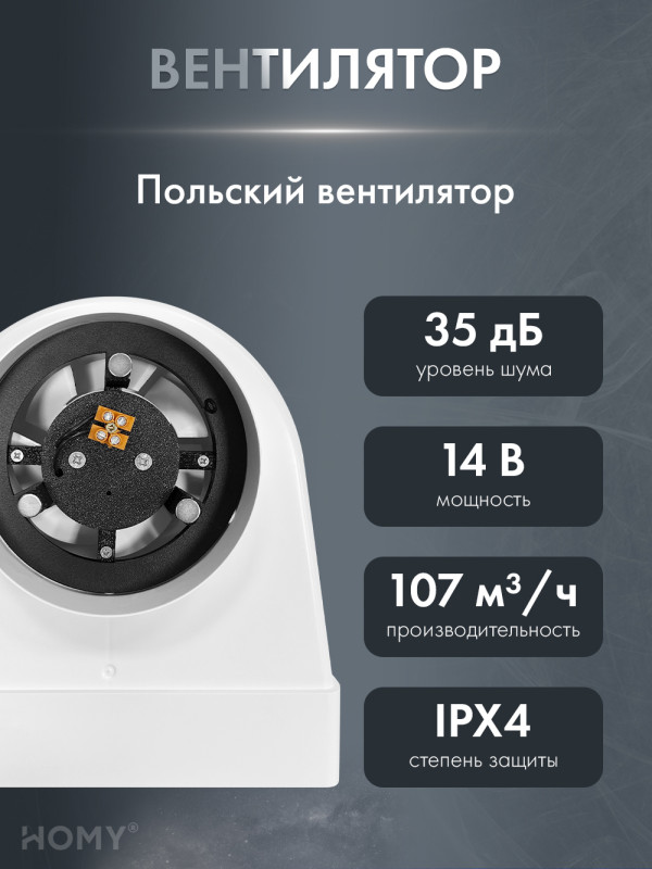 Вытяжной вентилятор 100 теневая решетка 125 адаптер AO125WS вентилятор