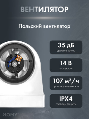 Вытяжной вентилятор 100 теневая решетка 125 адаптер AO125WS вентилятор